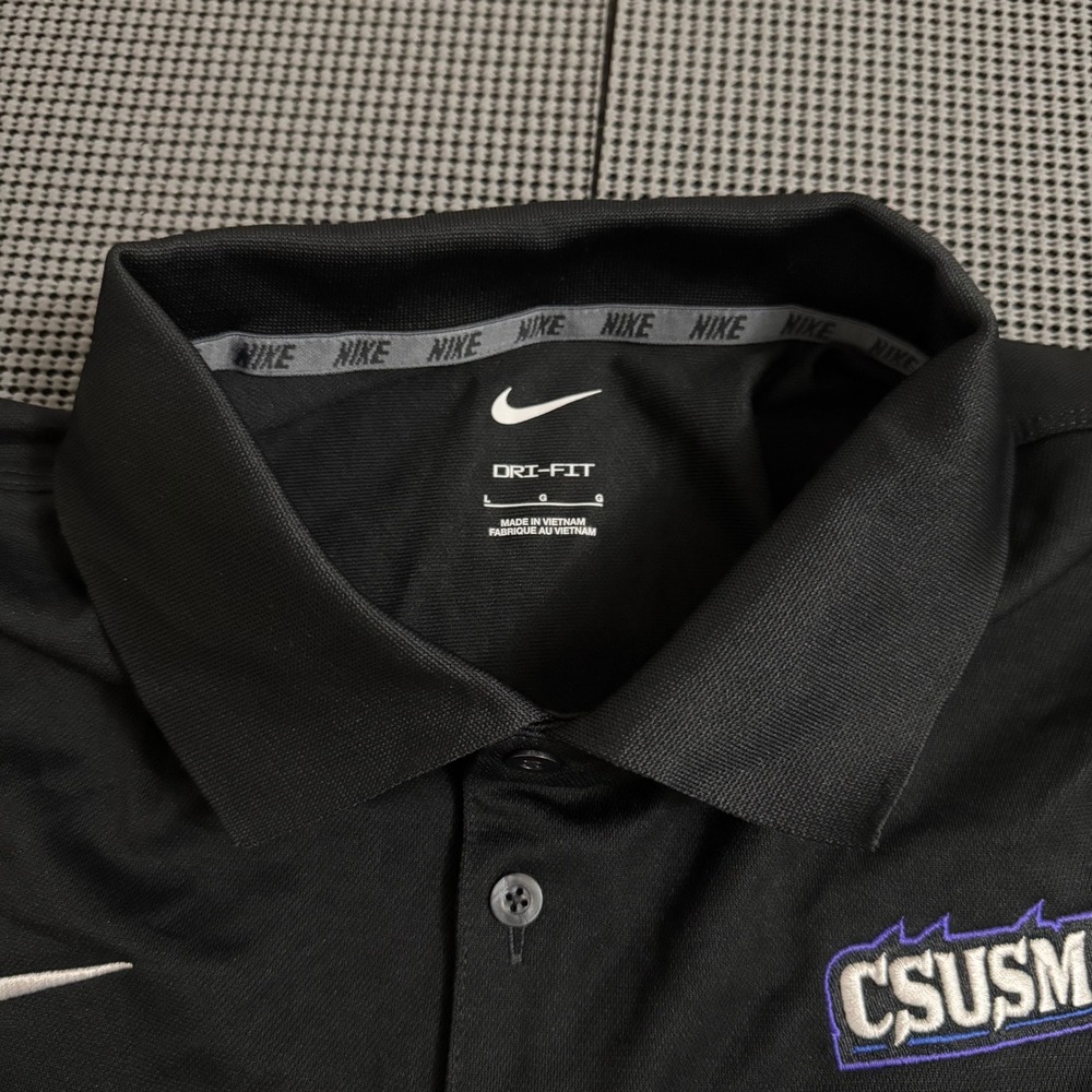 Nike Dri-FIT CSUSM Cougars Varsity Polo Shirt Black M51300 Mens Large NWT - Picture 5 of 6